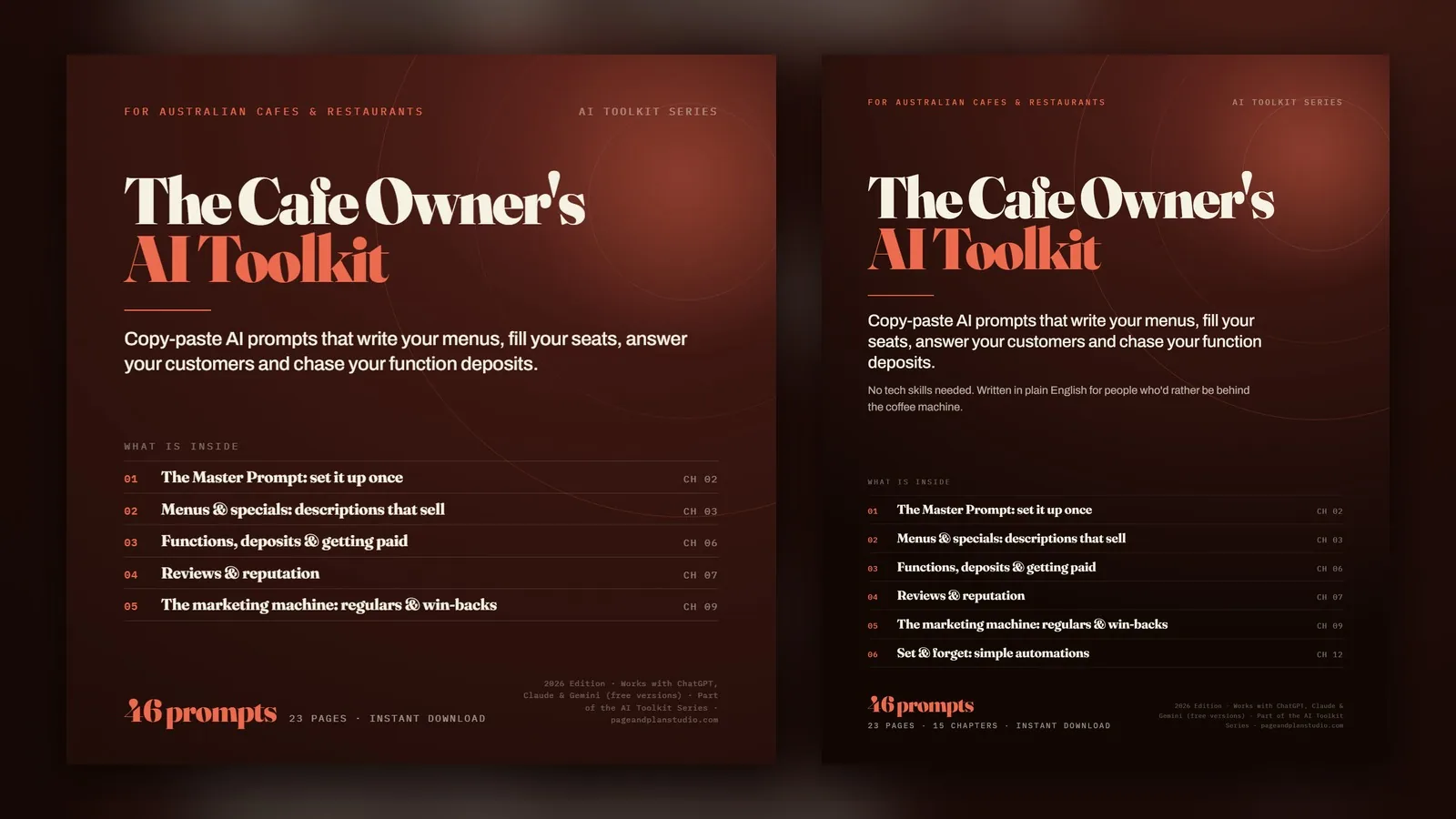 The Cafe Owner's AI Toolkit: cover and pages