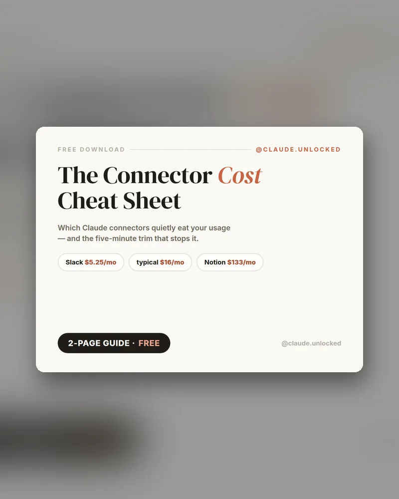 The Connector Cost Cheat Sheet cover