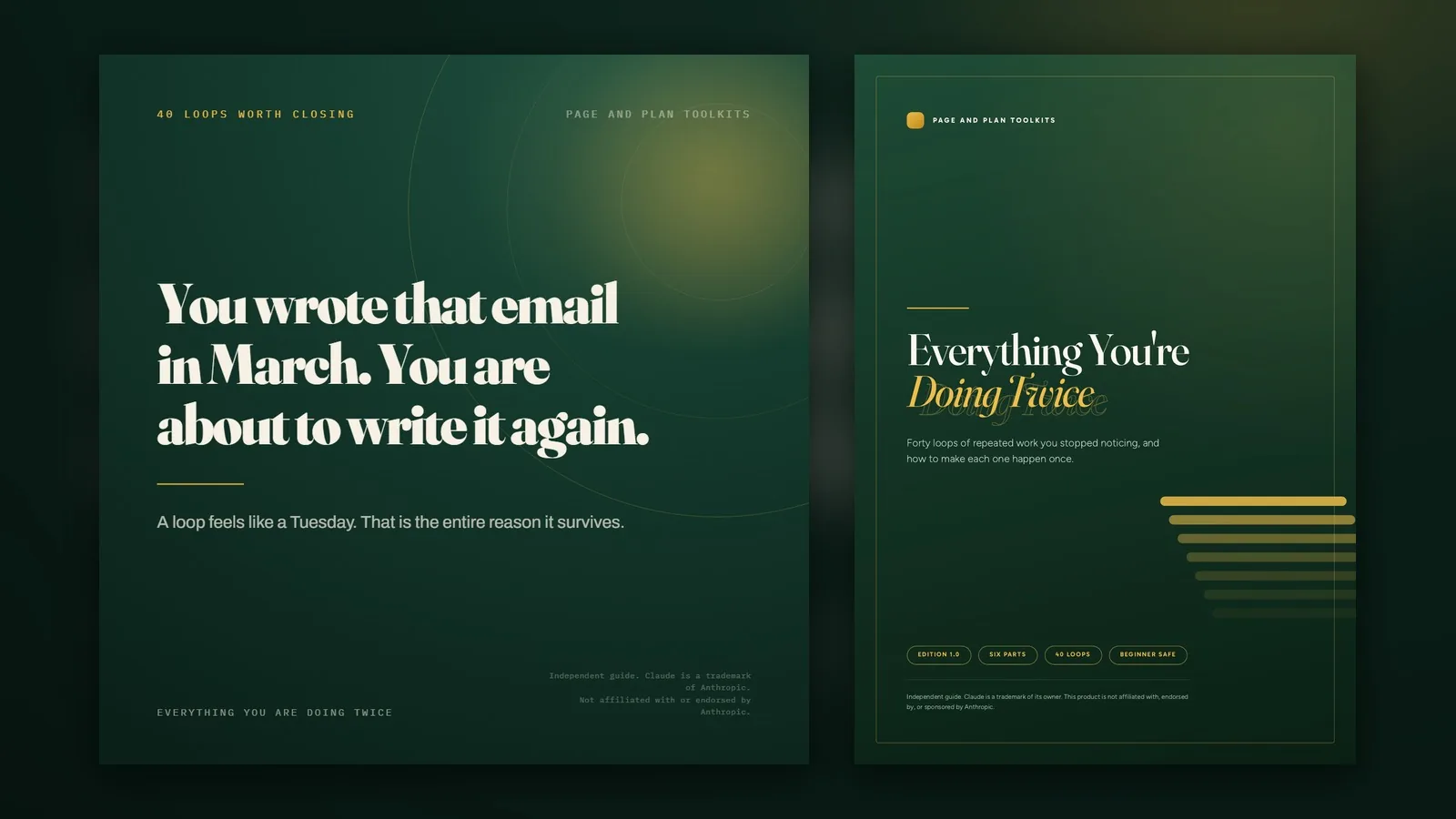 Everything You're Doing Twice: cover and pages