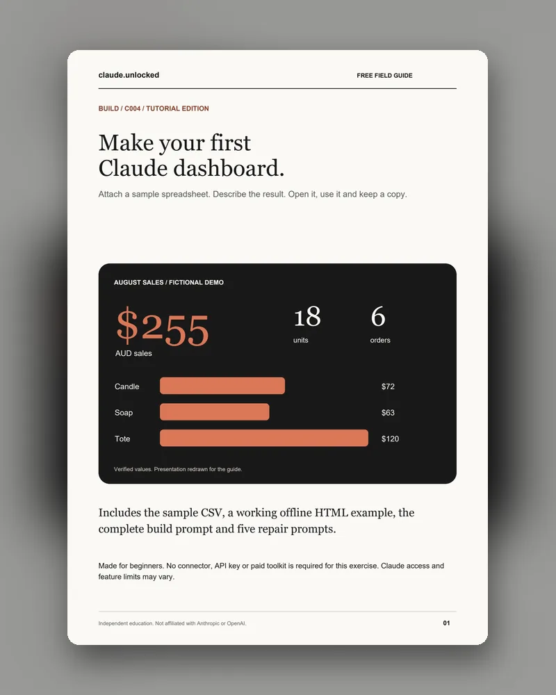 Make Your First Claude Dashboard cover