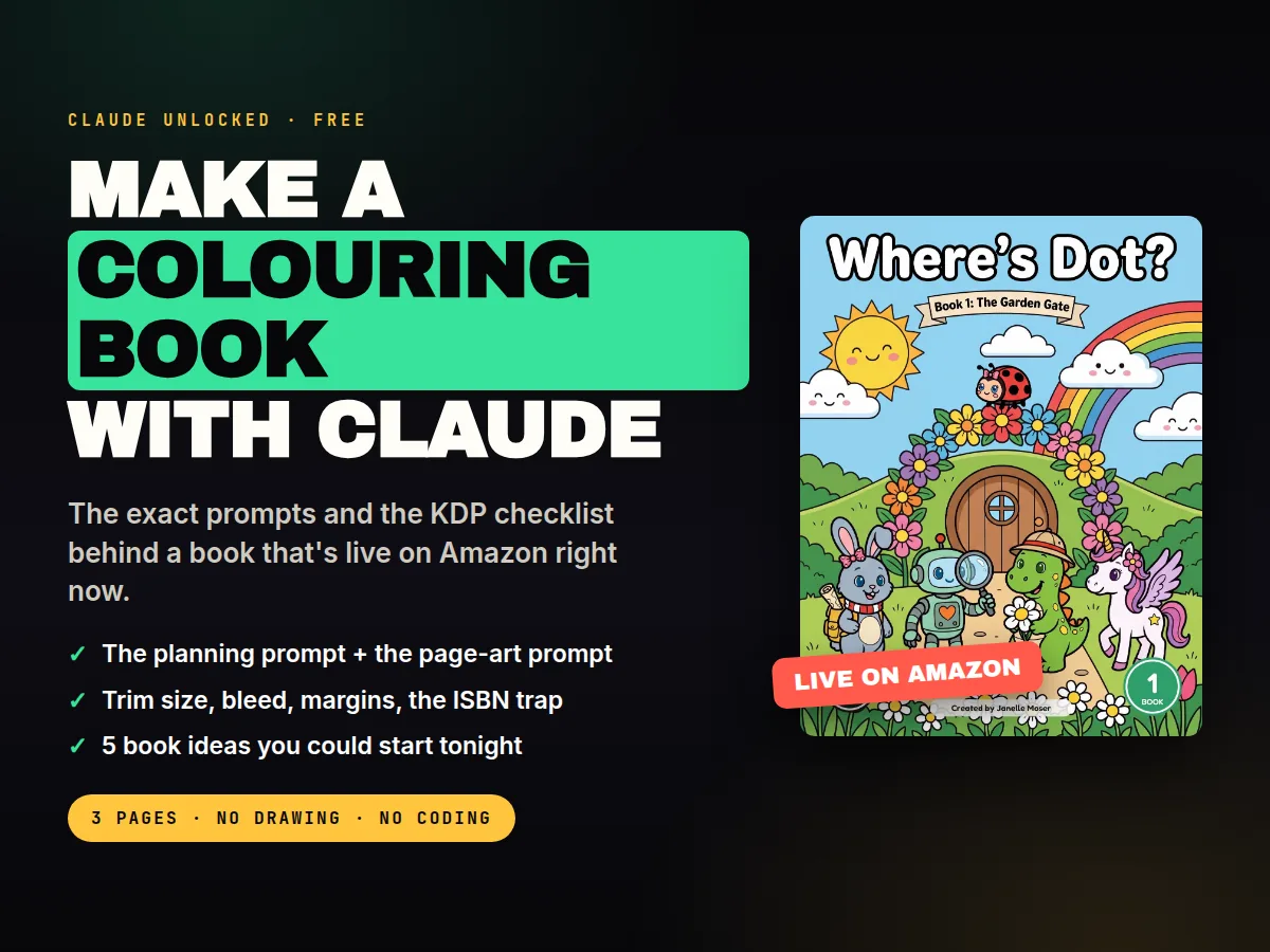 Make a Colouring Book with Claude: cover and pages