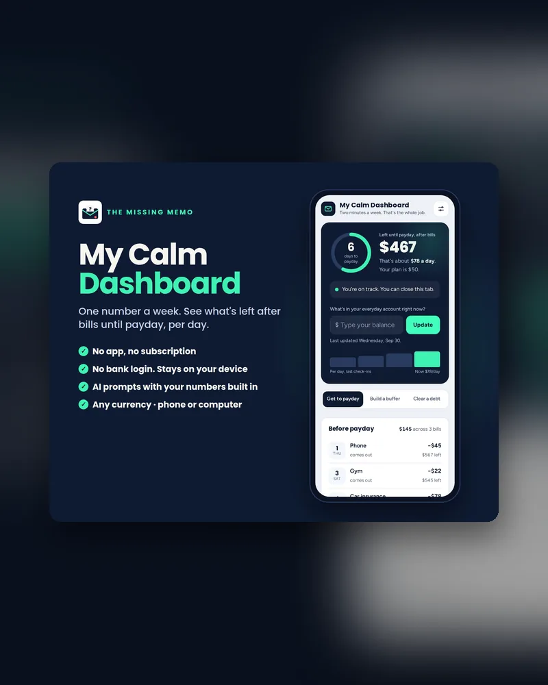 My Calm Dashboard cover