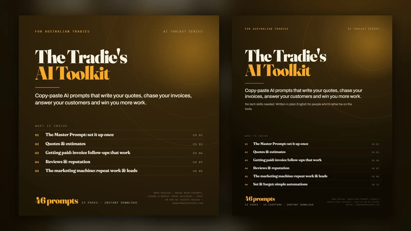 The Tradie's AI Toolkit: cover and pages