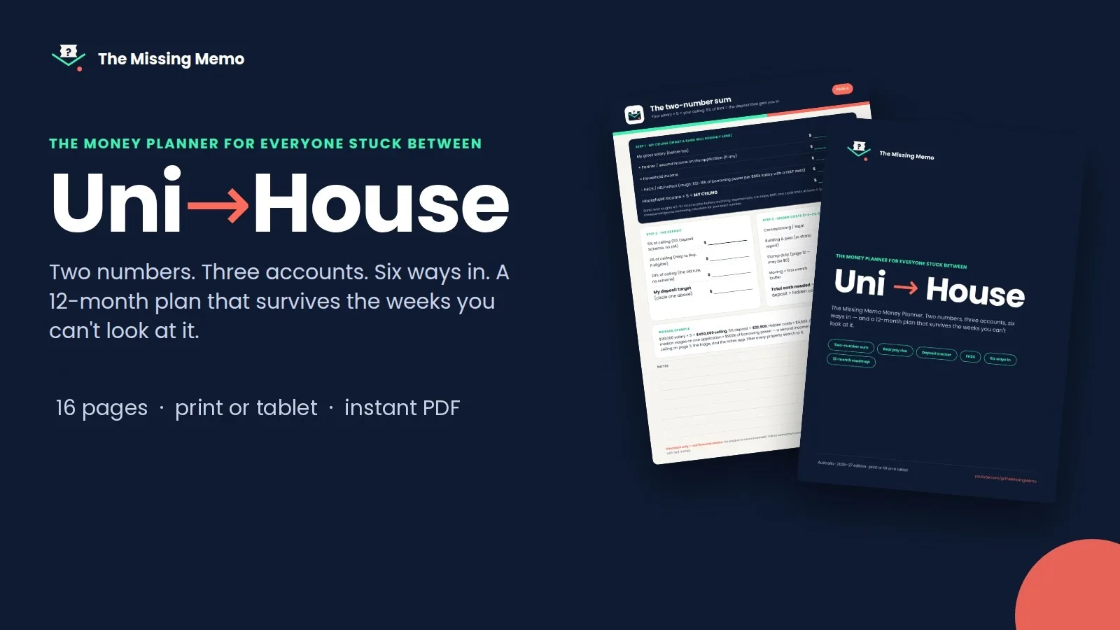 Uni → House Planner: cover and pages